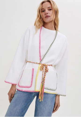Buy Maje Belted Cardigan With Crochet Detailing 2023 Online | ZALORA  Singapore