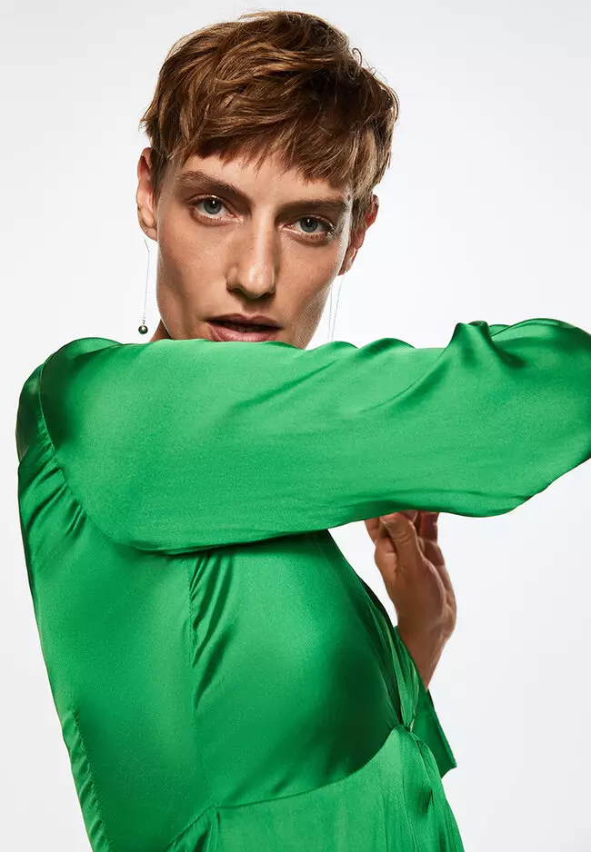 Side-Slit Satin Dress