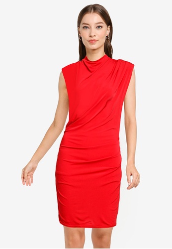 Goddiva red High Collar Mini Dress 28E07AABE00C73GS_1