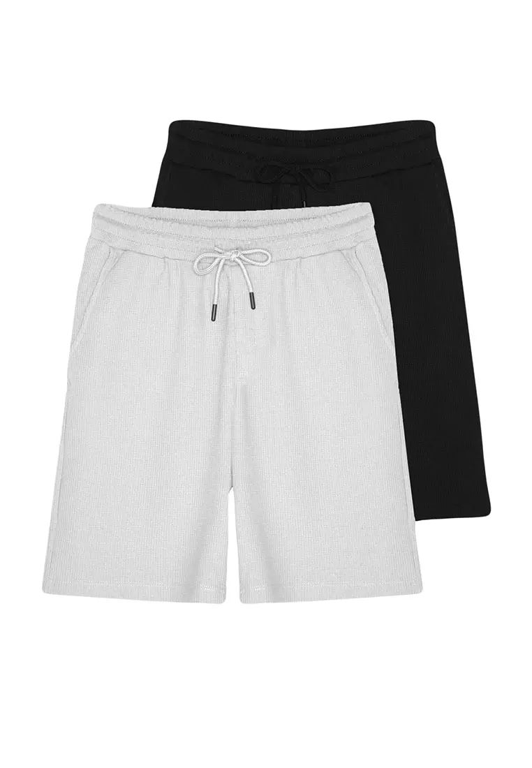 2 Packs Regular Fit Textured Shorts