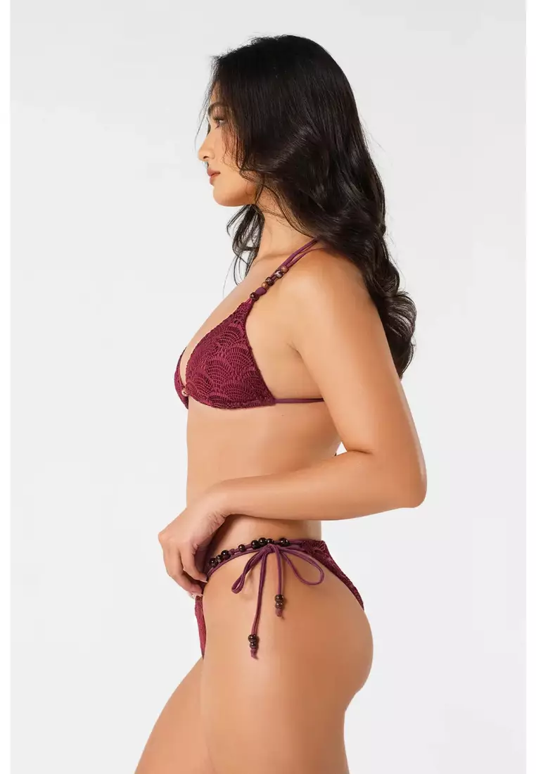 Vera Double Strap Triangle Bikini Top / Henna