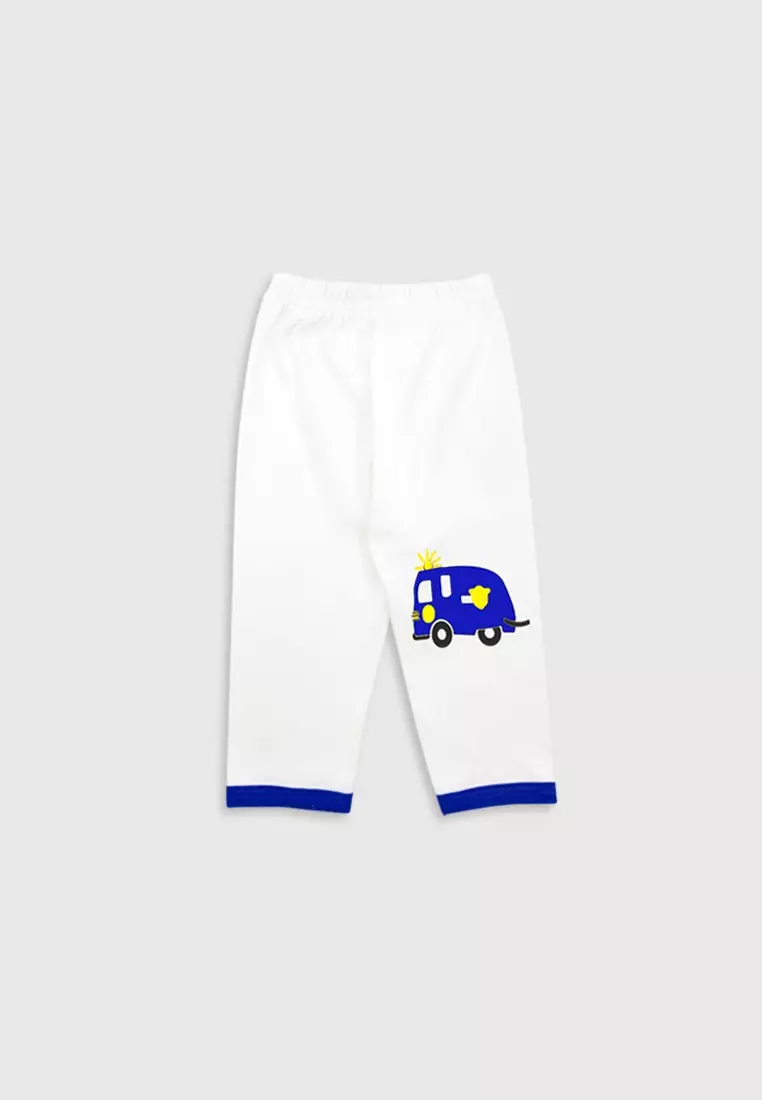 Wakakids Setelan Piyama Bayi Anak Laki Laki Baju Tidur Motif Fire Truck 3193 Biru