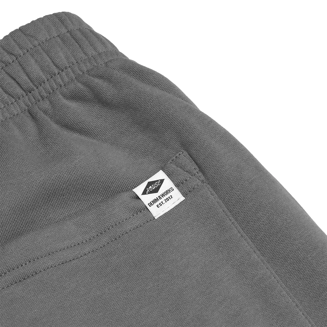 Back Pocket Patch Casual Jogger Pants Dark Grey