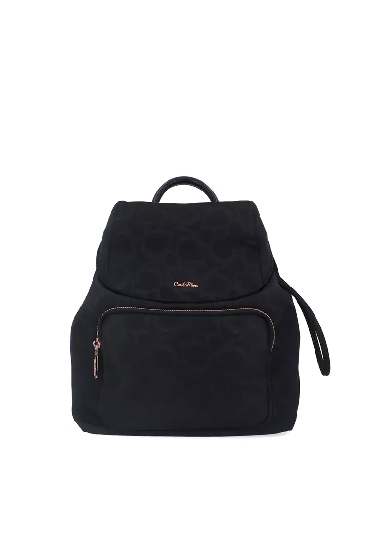 Black Carlo GEO Nylon Backpack