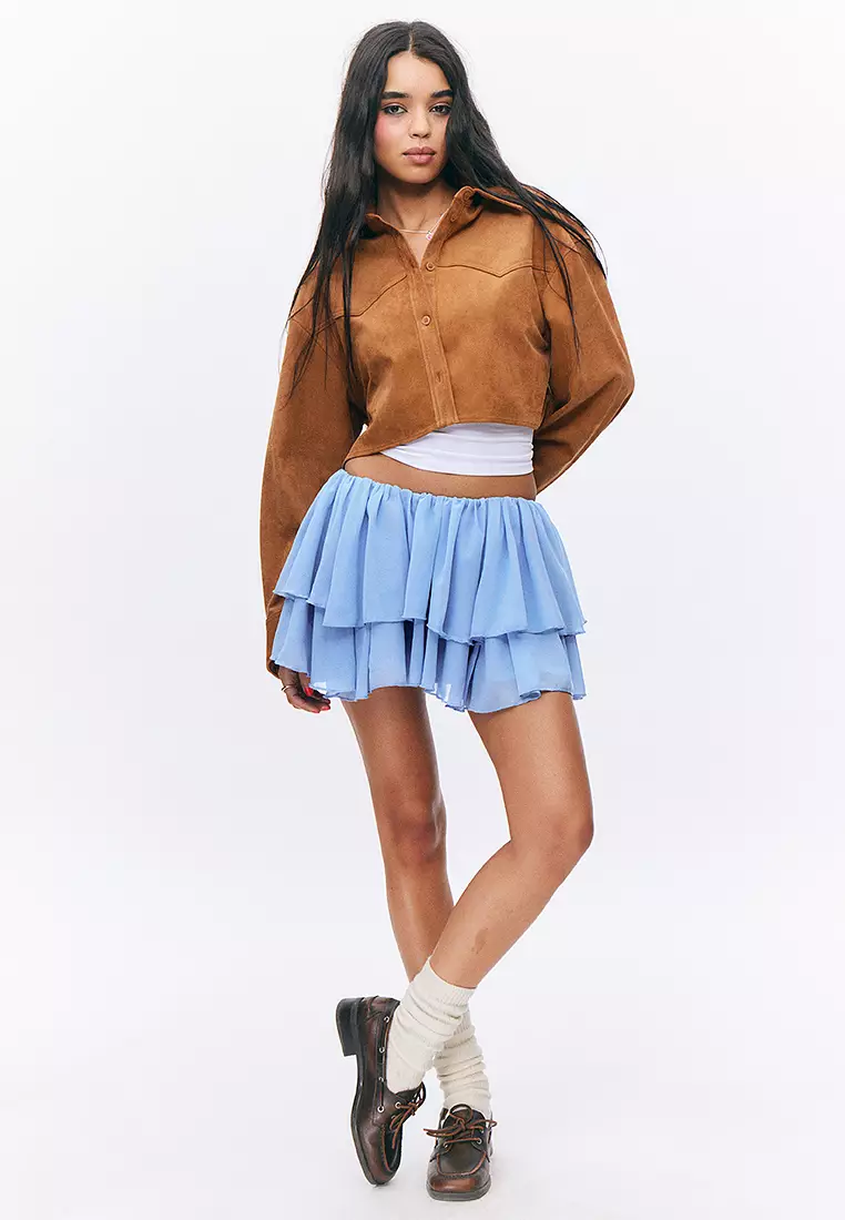 Buy Monki Frilled Mini Skirt 2025 Online | ZALORA