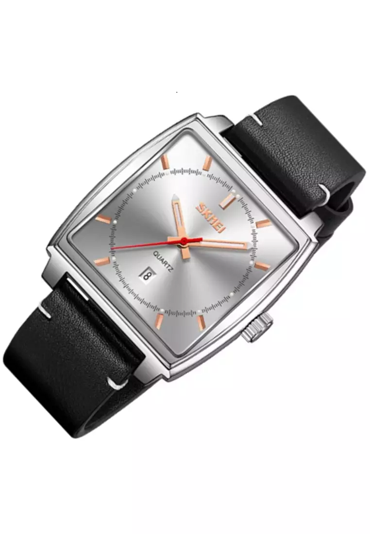 Jam Tangan Pria Analog Waterproof Strap Tali Material PU Leather DV47 ORIGINAL