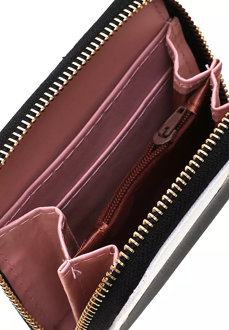 Fecesa Dompet Wanita Three Tone Mini Wallet Casual Many Slot Material Leather Kulit ORIGINAL - Multicolor