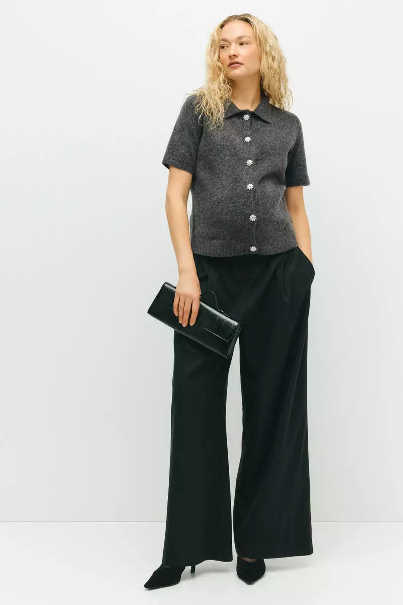 MAMA Rhinestone-button cardigan