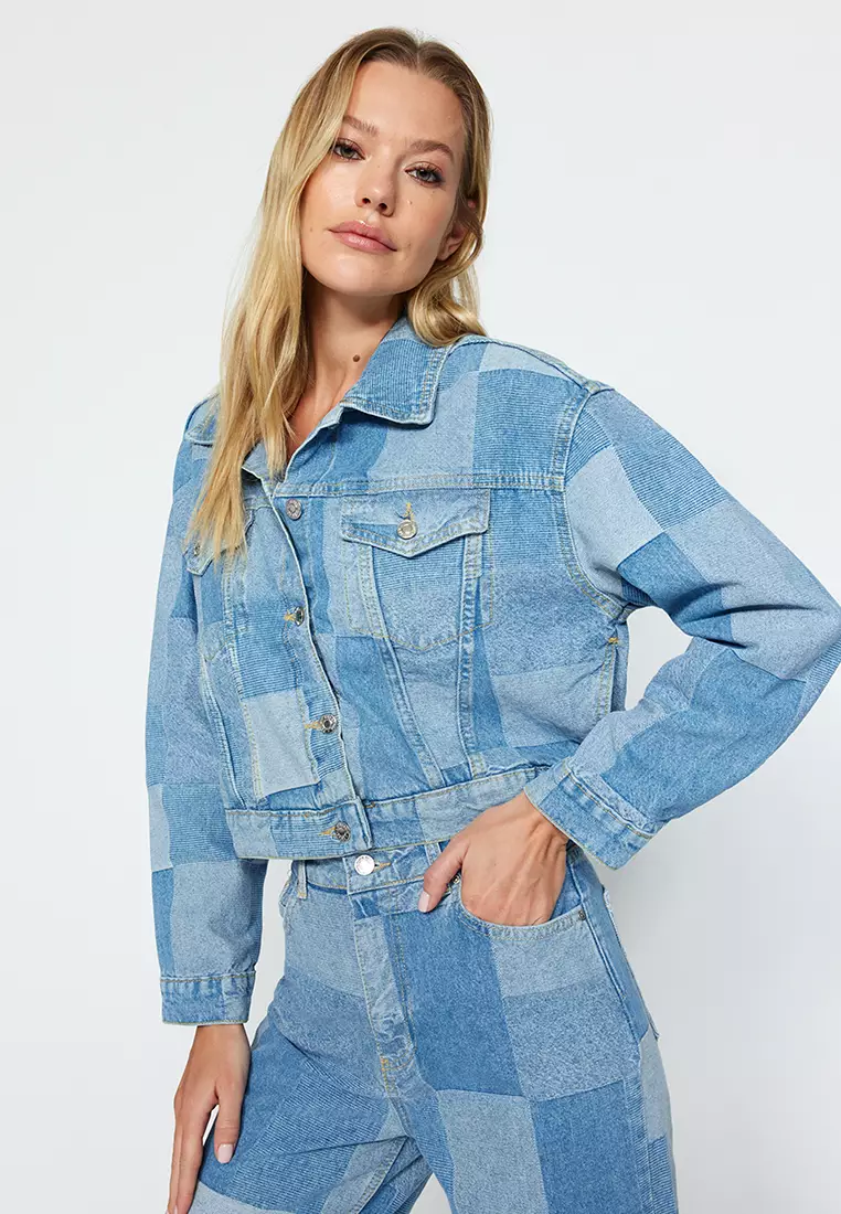 Colorblock outlet jean jacket