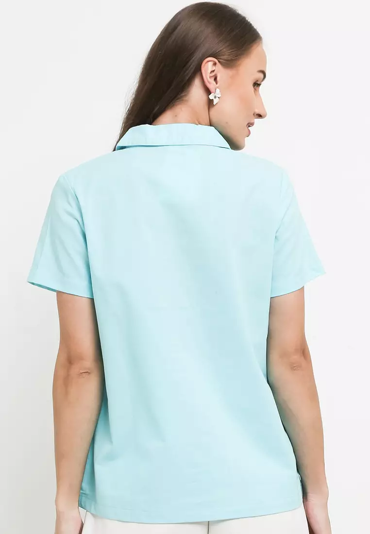Blouse Basic Gianna Biru Muda
