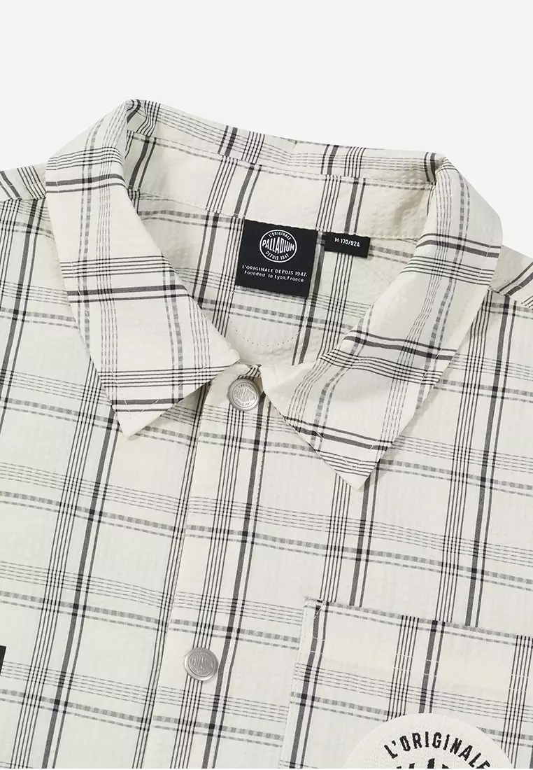 男裝 PALLADIUM LOGO 寬鬆格紋長袖裇衫