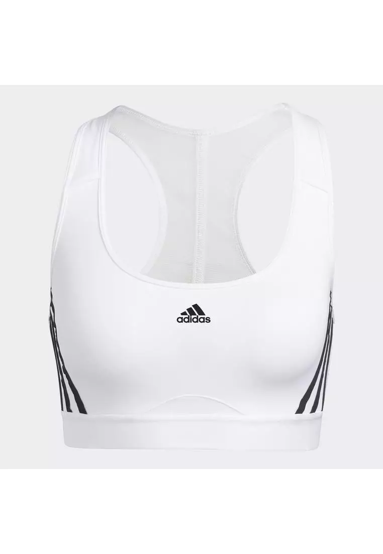 Buy ADIDAS powerreact training medium-support 3-stripes sports bra in  White/Black 2024 Online