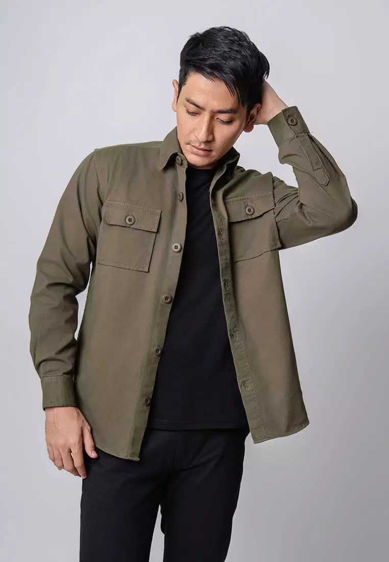 Jacket Shacket Workwear Shirt Dark Green