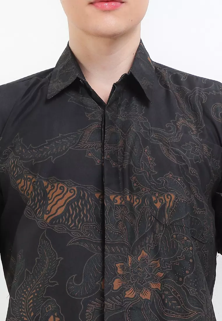 Pranawa Kemeja Batik Exclusive Premium Pria Casual Modern Lengan Pendek