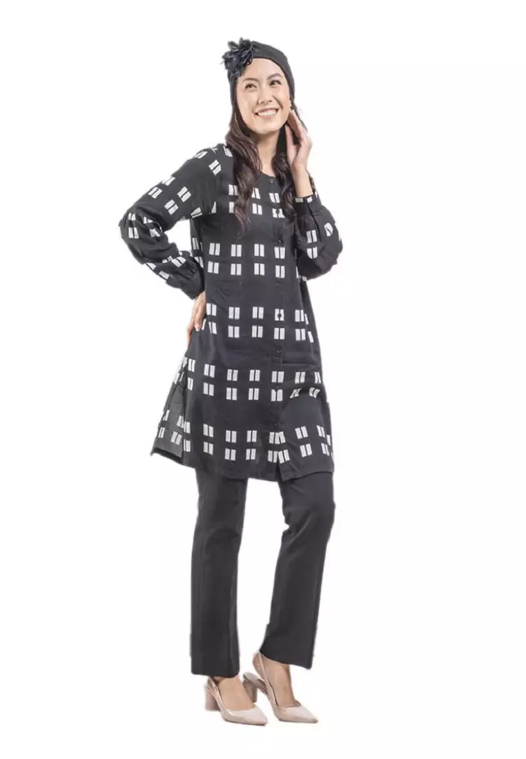 Tunik Batik Wanita - Bhatara Batik Latisha - Atasan Batik Modern Lengan Panjang