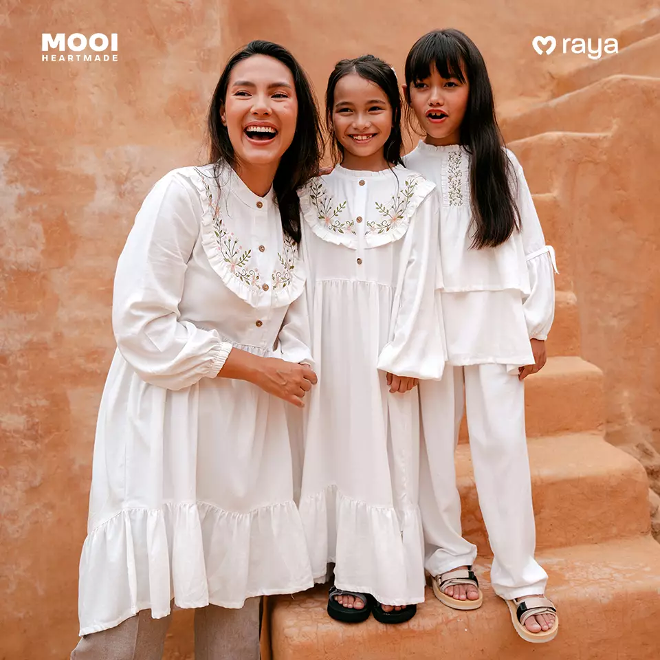Mooi Dress Anak Gamis Anak Perempuan Raya Collection Noreen Gamis - Dusty Blue
