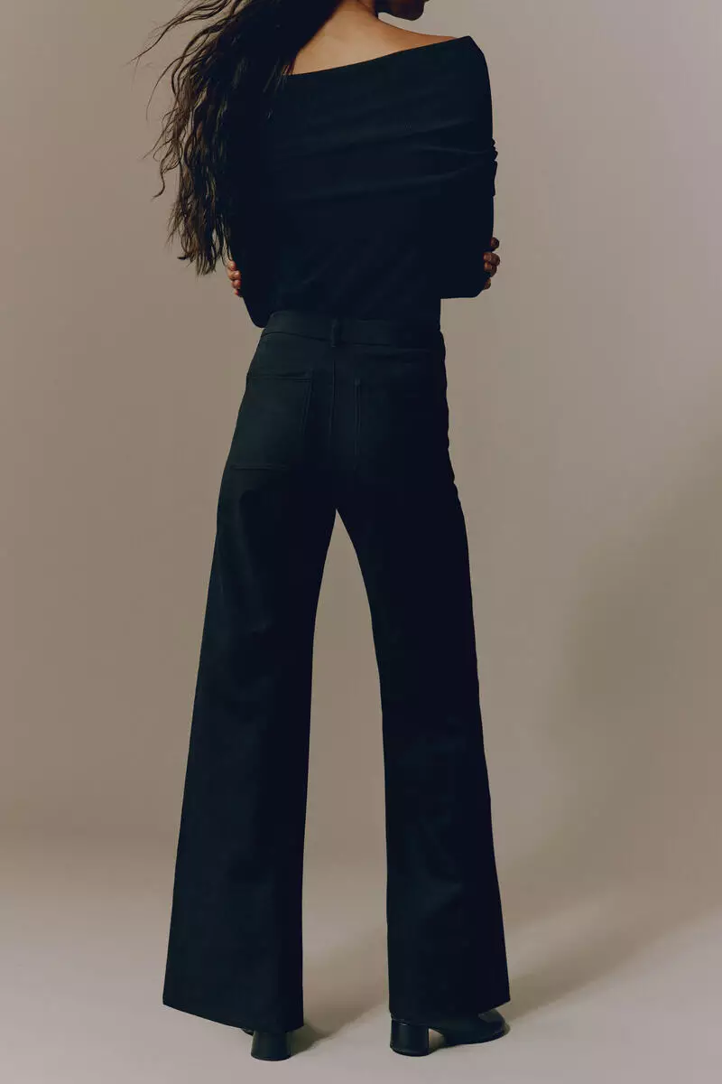 Wide twill trousers