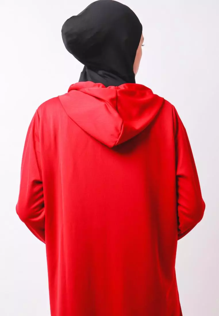 Td Active LSA33 Osl Sport Hoodie Lengan Panjang Jumper Olahraga Jaket Bersepeda Lari Senam Maroon