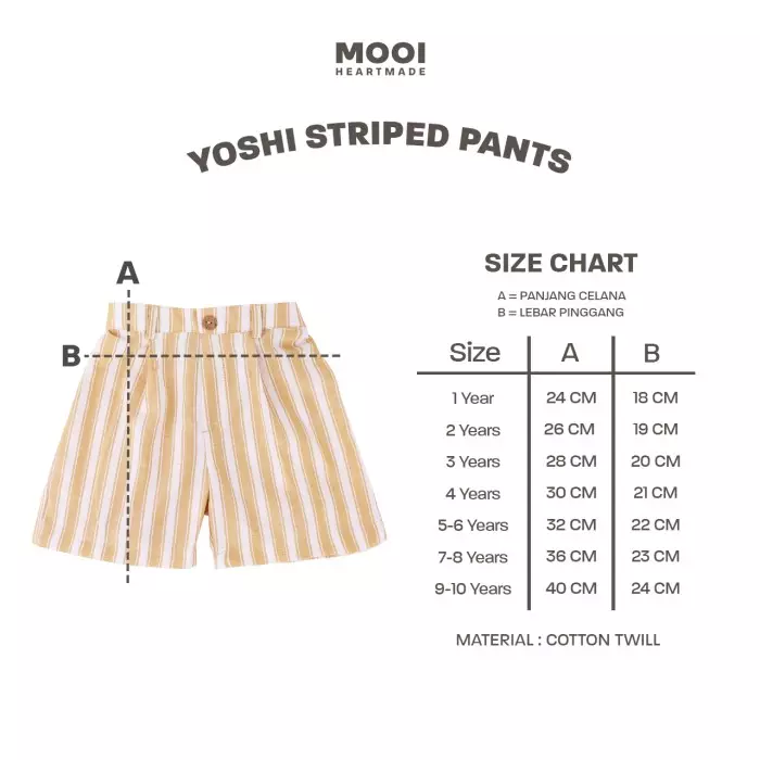 Mooi Celana Pendek Anak Laki-laki Yoshi Striped Pants - Blue Denim