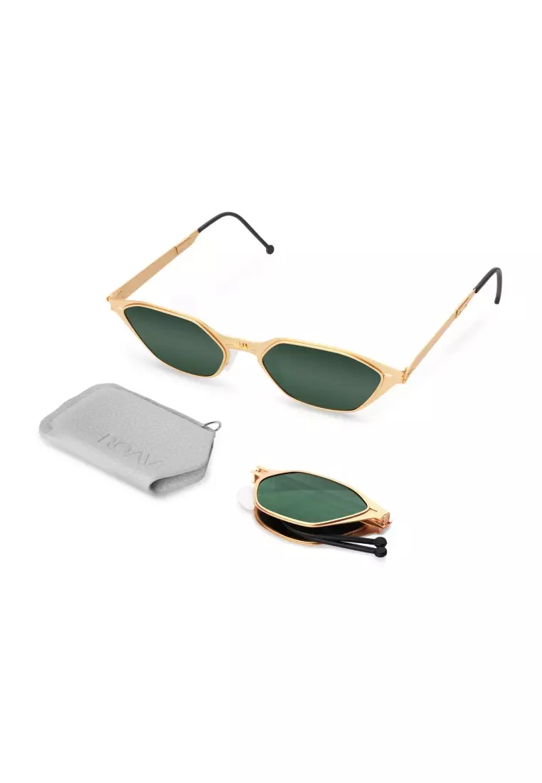 超輕極薄摺疊式太陽眼鏡 Calypso 5005 Brush Gold / G15 14.11