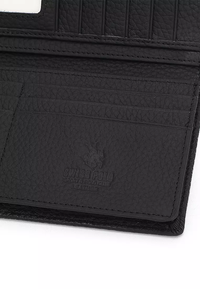 Genuine Leather RFID Long Wallet - Black