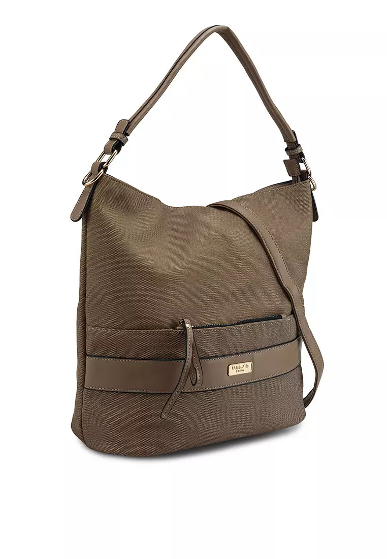 Duo-Texture Convertible Hobo Bag