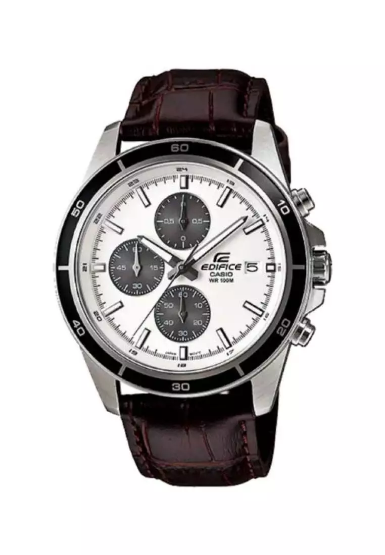 Edifice white 2025 dial chronograph watch