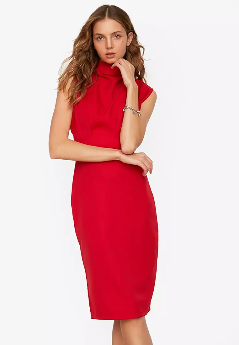 Buy Trendyol Stand Collar Dress 2024 Online ZALORA Philippines