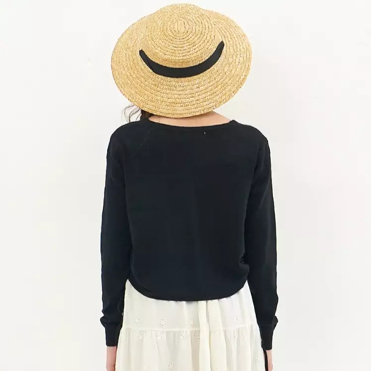 Ophelia Heart Button Knit Cardigan in Black