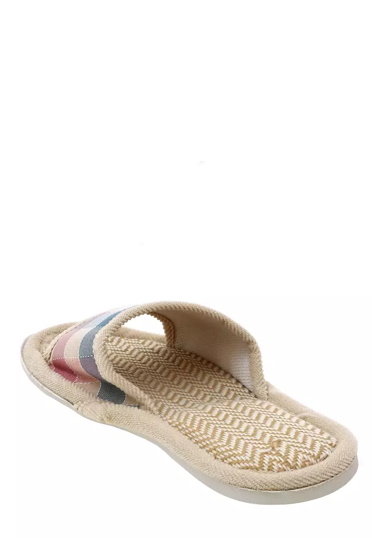 Asher Sandal Selop Kasual Wanita Linen Indoor Size 39-40 Material Kain ORIGINAL