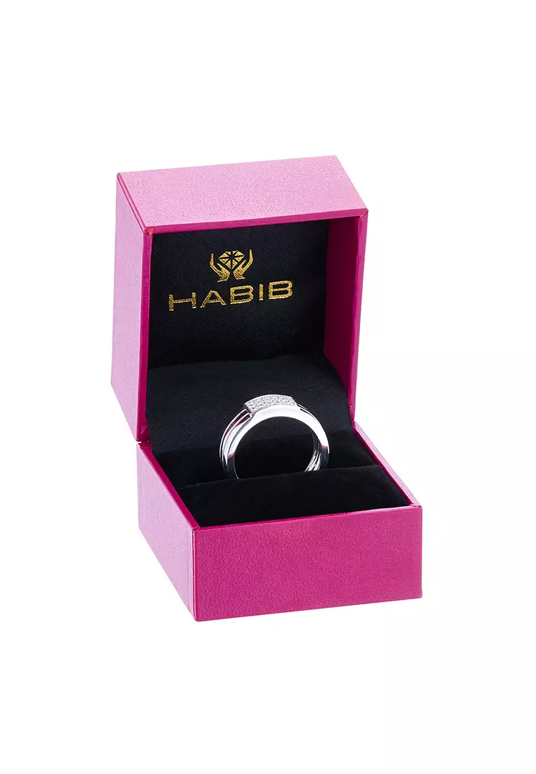 HABIB Round Cut and Diamond Men's Ring in 925 Silver Palladium 266200323(PLD)