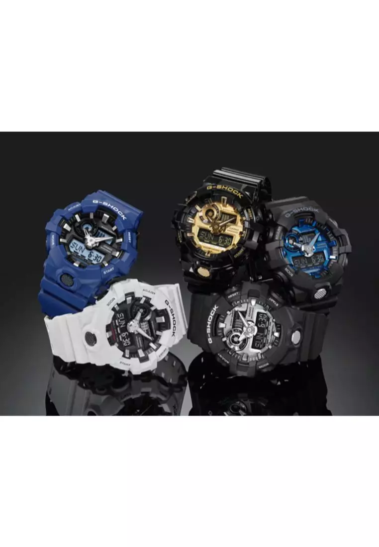 Men's Analog-Digital GA-700-7A White Resin Band Sports Watch