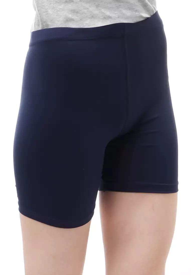 Hot Pants Motif Polos Design Simple Dalaman Wanita Relaxed Fit - Navy