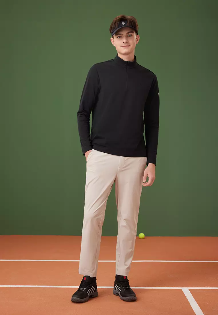 男裝 K-SWISS LOGO 半拉鏈上衣