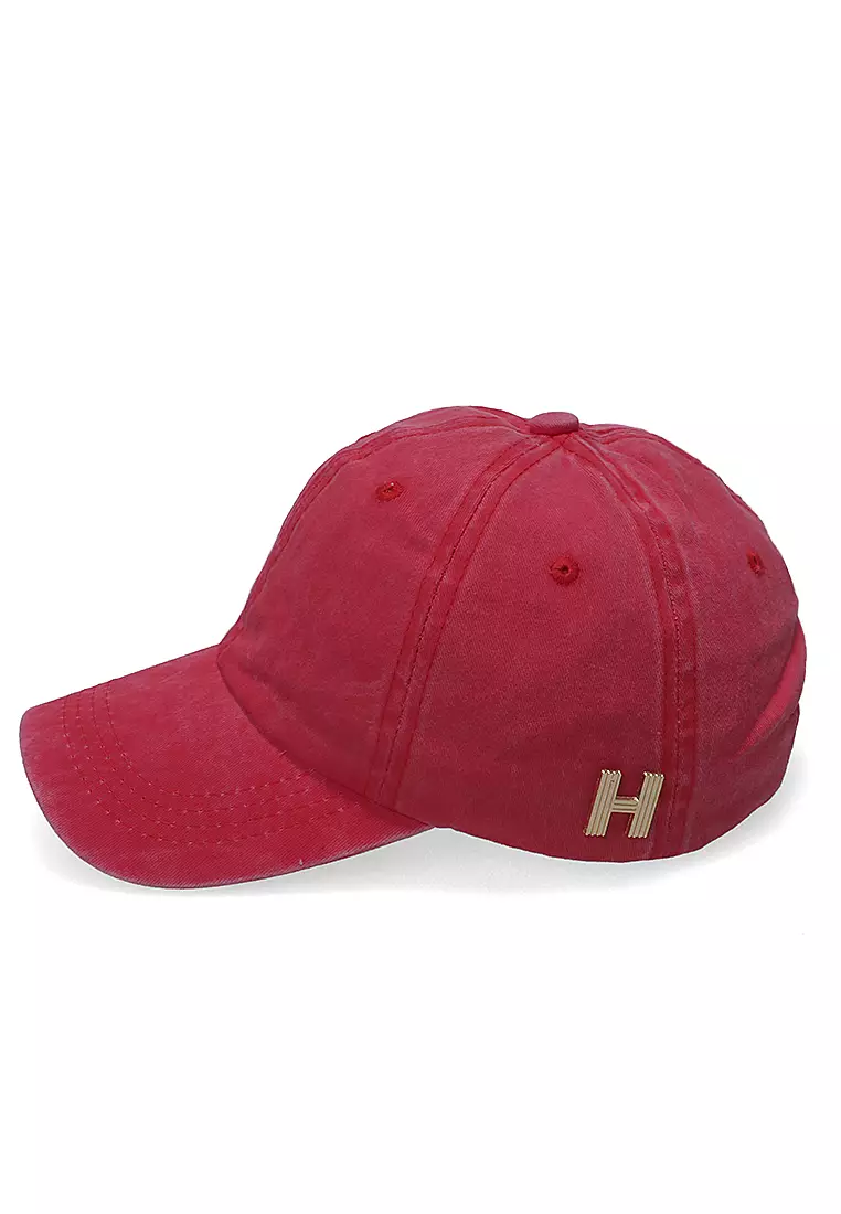 Drsh Topi Baseball Unisex Plain Casual Sport Adjustable Material Cotton ORIGINAL - Red