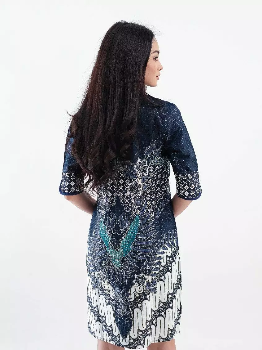 Parama Blue Dress Wanita  Foil