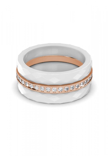 Her Jewellery white ON SALES - Her Jewellery Tri Ceramic Ring (White) with Premium Grade Crystals from Austria HE581AC0RA1BMY_1