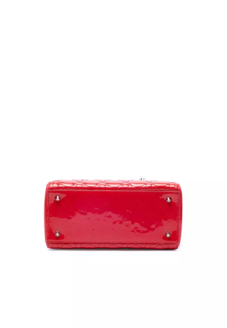 Pre-Loved Dior Medium Patent Cannage Lady Dior