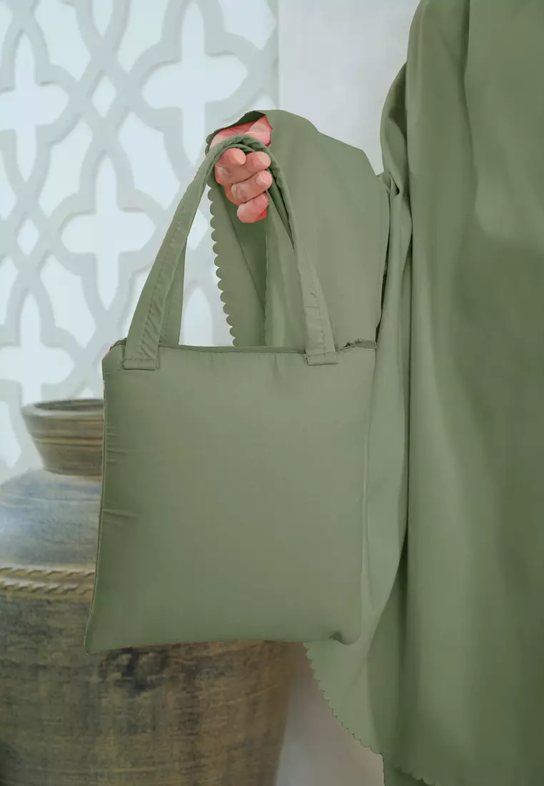 Zelena - Mukena Basic Sabira Lasercut 2in1 Prayer Set - Dewasa