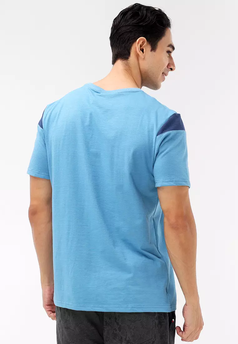 Round Neck Streaky Short Sleeves T-Shirt