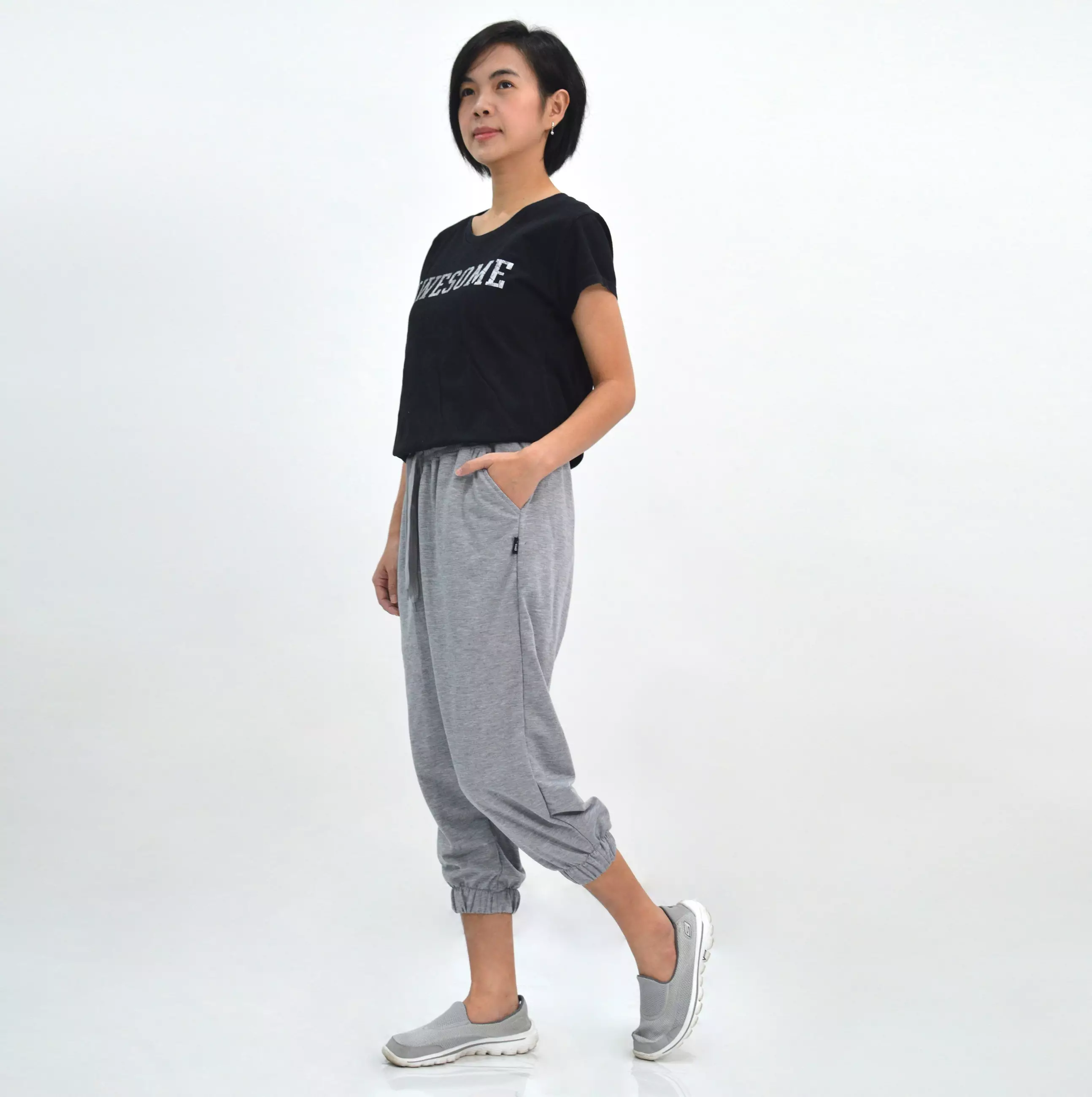 OKECHUKU Luna Celana Wanita Celana Jogger Wanita Celana 3/4 Joger Wanita Training Olahraga Sporty