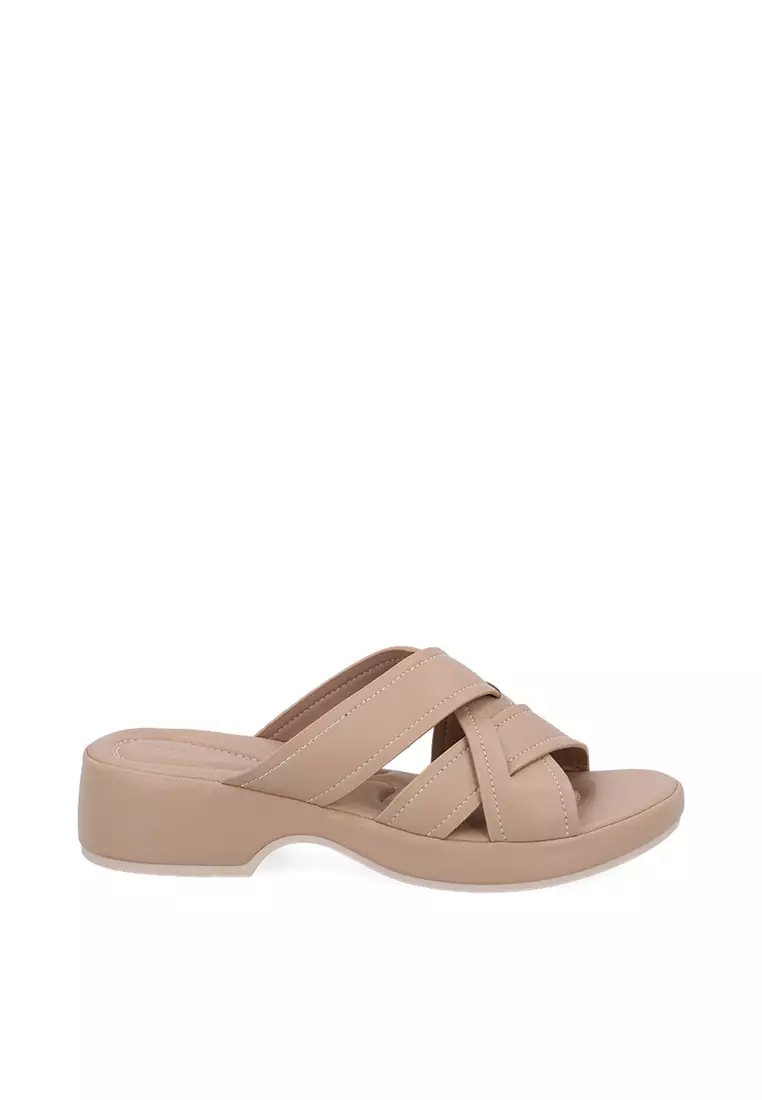 Medium Brown CR Calla Wedge Sandals