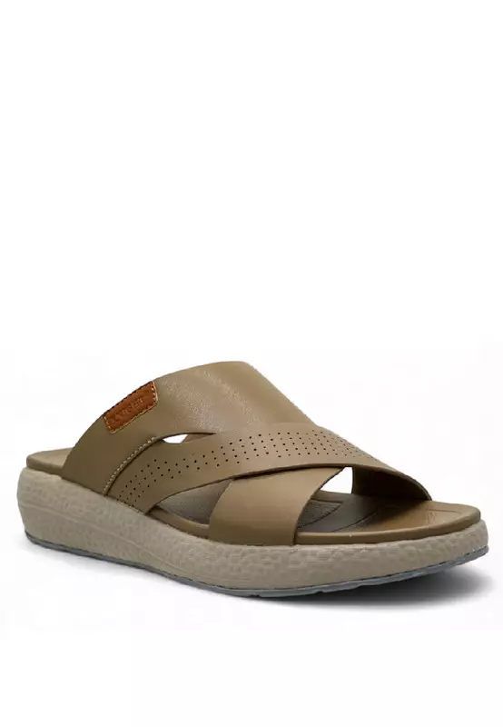 Men Slip On Faux Leather Classic Casual Sandals - 250140046