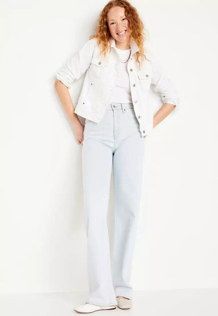 Old navy womens white jean jacket hot sale