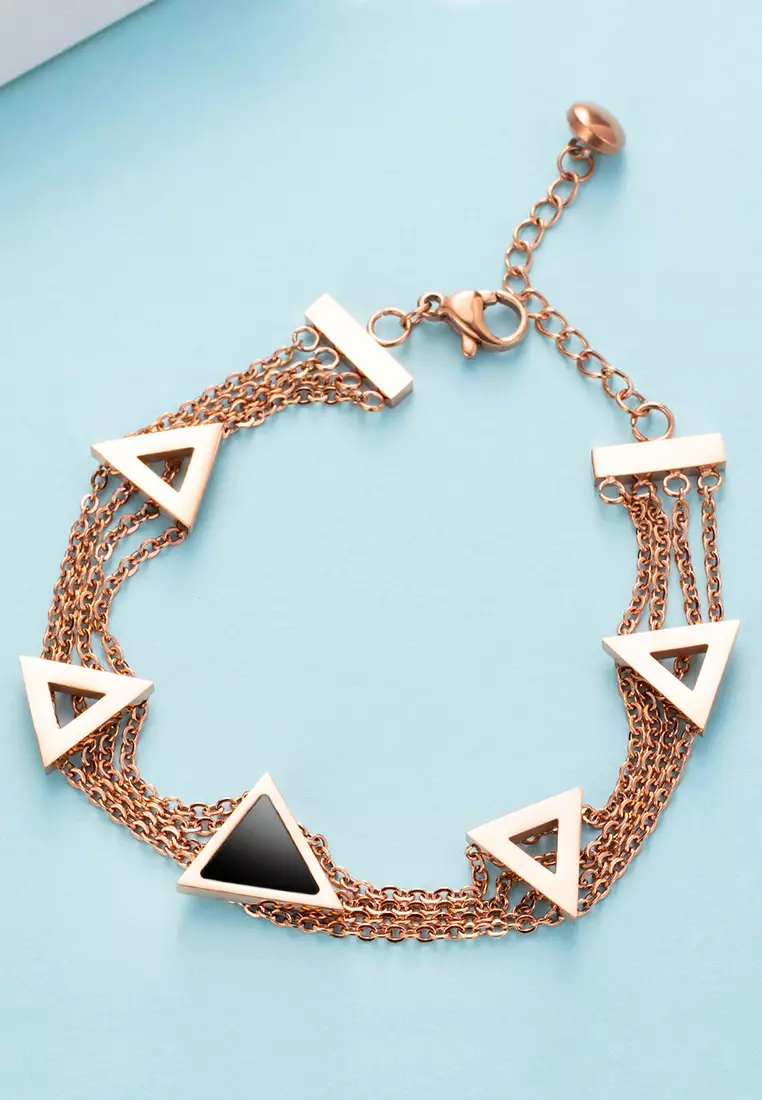 Arestas Geometric Layered Chain Bracelet