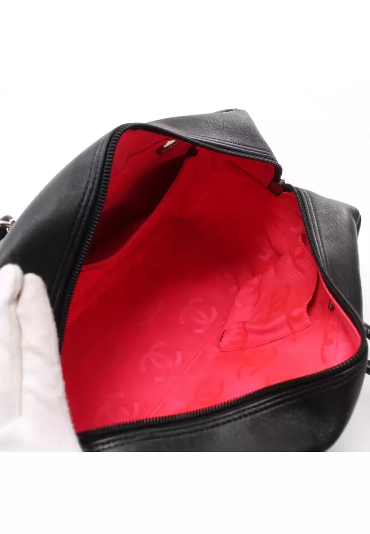 CHANEL Cambon Line CC Matelasse Bowling bag Shoulder Bag Lambskin Leather  Beige