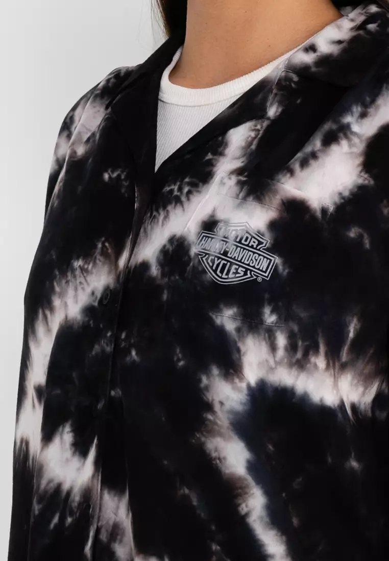 Bar & Shield Tie Dye Button Down Shirt