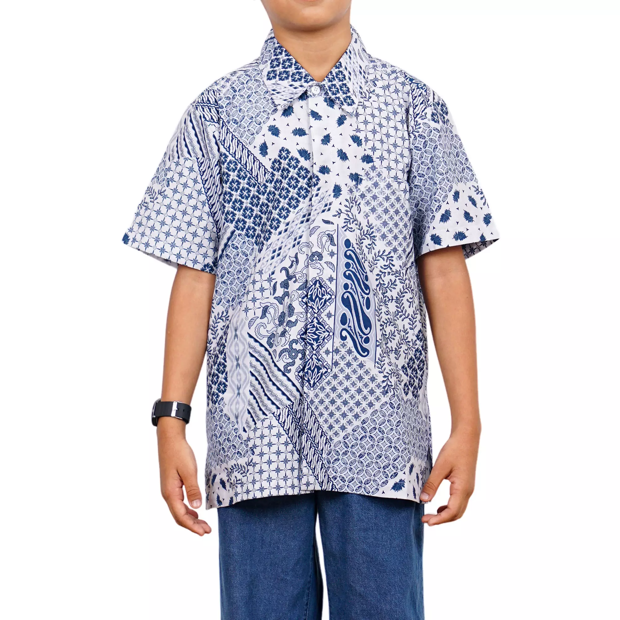 Kemeja Batik Anak Laki-laki - Bhatara Batik Varo - Atasan Kemeja Batik Moderen Lengan Pendek