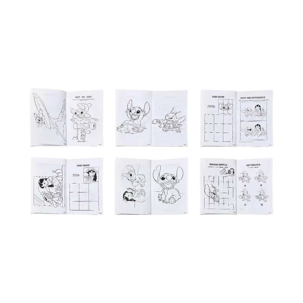 RED RIDGE SET COLORING & ACTIVITY BOOK STITCH DENGAN SPIDOL - MIX