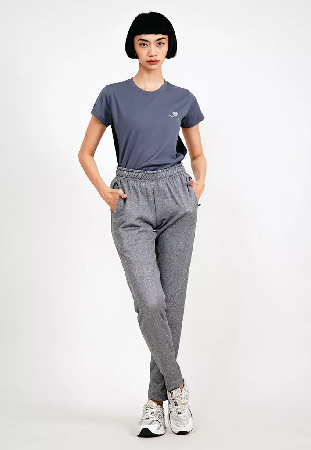 Tiento Setelan Olahraga Kaos Lari Dry Fit Lengan Pendek Baju Running Celana Panjang Training Gym Fitness Sport Extra Lite